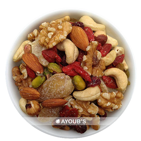 Raw Holiday Mix- Raw Nuts, Dried Fruit & Candied Ginger